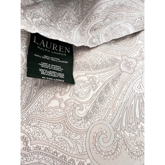 RALPH LAUREN Queen Flat Sheet Coral Beach 100% Cotton Paisley Taupe PRISTINE - Picture 11 of 16